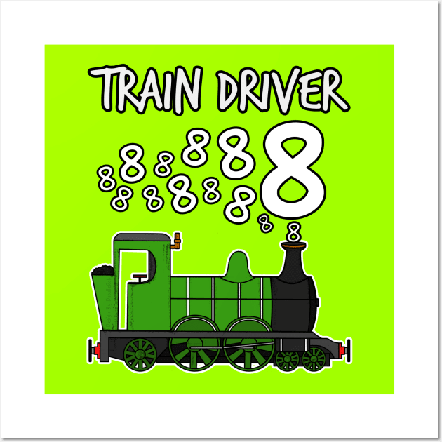 Train Driver 8 Year Old Kids Steam Engine Wall Art by doodlerob